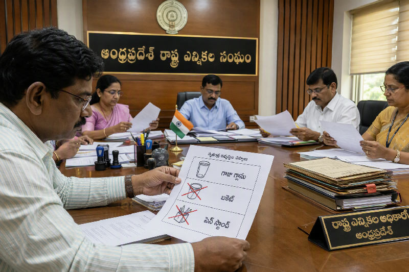 జనసేన అభ్యర్థనతో 2 గుర్తులు తొలగించిన రాష్ట్ర ఎన్నికల సంఘం